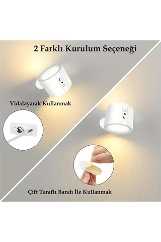 Ledx Al-sk-bd80a Çift Yönlü Kumandalı Duvar Aplik Çalışma Lambası 3000k-4000k-6500k Beyaz