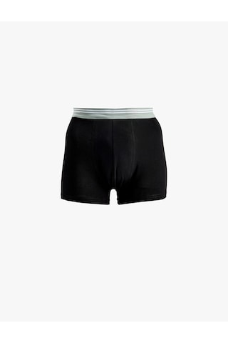 Koton Pamuklu Bel Detaylı 3'lü Boxer Seti Siyah 6slm90028mk