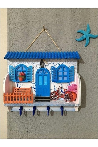 Anahtar Askısı (Alaçatı Ev Ahşap. Bodrum Bisikletli Anahtarlık)