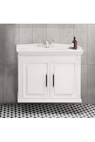 Denko Albatros 80 Cm Mdf Beyaz Banyo Dolabı Takımı (524943990) Beyaz