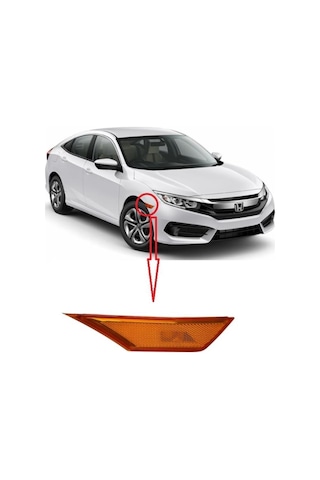 Honda Civic Fc5 Çamurluk Sinyali Sağ Sarı 2016-2017-2018-2019-2020-2021 1 Adet