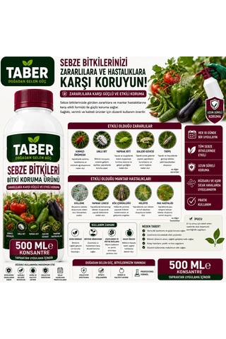 Taber Sebze Bitki Bakım Ürünü 500 Ml Konsantre Sebzeler İçin Yapraktan Uygulama Diğer