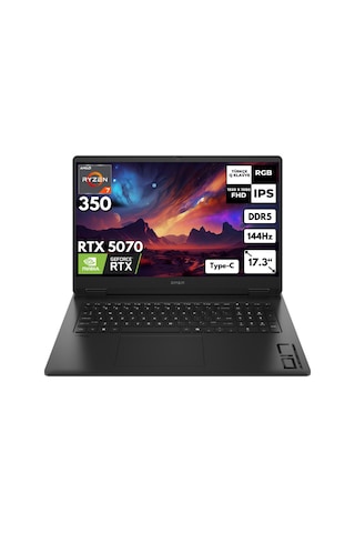 Hp Omen 17-db1005nt Ryzen Aı 7-350 40-gbddr5 4 Tbssd Rtx5070 8gb-gddr7 17.3" Fhd 144hz Windows 10 Pro C67g2eahmf48