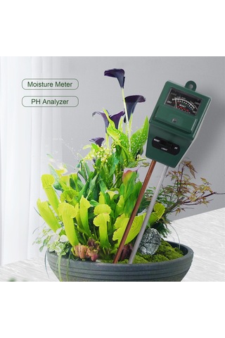 Jeemson Kuru Yeşil Toprak Test Cihazı - Nem, Işık Ve Ph Değerlerini Ölçen Üçlü Profesyonel Aleti Pil Gerektirmez