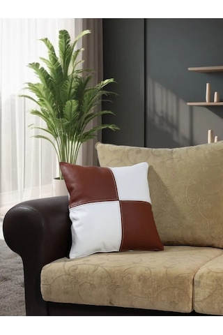 Premium Dekoratif Taba Beyaz Deri Kırlent Kılıfı/ev Ve Ofis Için Gerçek Deri 45x45cm Kırlent Kılıfı Çok Renkli