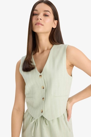 DeFacto Regular Fit V Yaka Keten Karışımlı Blazer Yelek D3474AX25SPGN1181 Yeşil