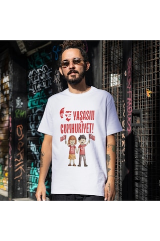 29 Ekim Çocuk Tişörtleri Cumhuriyet Bayramı Tişörtleri Çocuk / Kadın / Erkek Cumhuriyet Tişörtü Beyaz