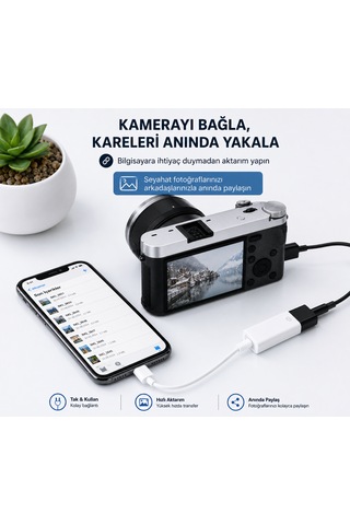 Lightning Usb-a Dönüştürücü Tak Çalıştır Adaptör