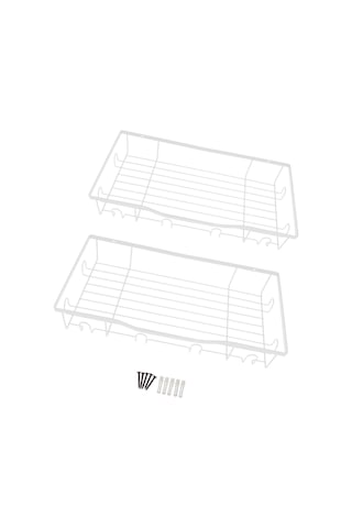 Homyl 2x Duvara Monte Şapka Askıları Metal Beyzbol Şapkaları Beyaz
