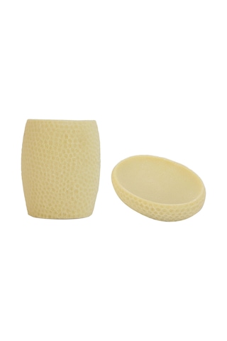 Sıa 2 Li Banyo Seti.Sarı Petek Model.Poliresin Sarı