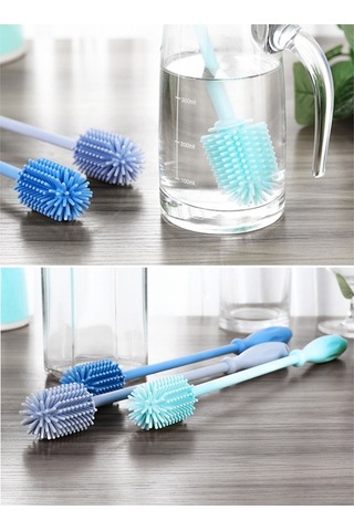 Flybuy Silikon Şişe Temizleme Fırçası - Uzun Saplı, Çok İşlevli, Kalıntı Temizleyici, Yumuşak Kıllı, Asma Kancalı