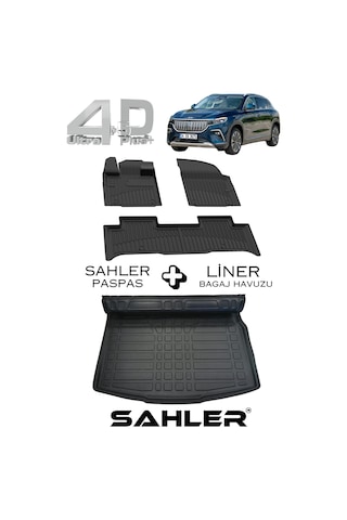 TOGG T10X Uyumlu SAHLER 4.5D PRO Premium Oto Paspas ve LİNER Marka 3D Kulaklı Bagaj Havuzu TOGG T10X Uyumlu SAHLER 4.5D PRO Premium Oto Paspas ve LİNER Marka 3D Kulaklı Bagaj Havuzu