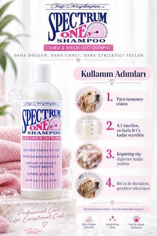 Chris Christensen Sp One 8:1 Konsantre Kaba Ve Yıpranmış Kürkler İçin Kedi Köpek Şampuanı 473 Ml