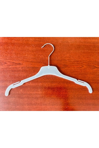 12 Adet - Beyaz Çocuk Kıyafet Askısı 33cm Beyaz