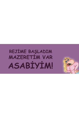 Rejime Başladım Mazeretim Var Sabiyim Hediye Kupa Love Bug-t Mor