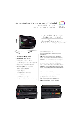 Akıllı Merdiven At-eco Oled Serisi 16 Kanal Modül + 2 Adet Pır
