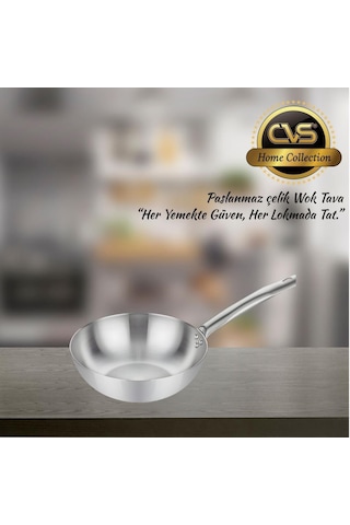 Cvs Dn 20042 Ametist 28 Cm Paslanmaz Çelik Wok Tavası Metal