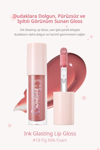 Dudaklara Dolgun Ve Işıltılı Görünüm Sunan Gloss Perıpera Ink Glasting Lip Gloss 18 Fig Milk Foam