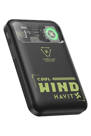 Havit Pb5232 10000mah Manyetik Magsafe Powerbank - 20w Hızlı Şarj Soğutma Fanlı Siyah