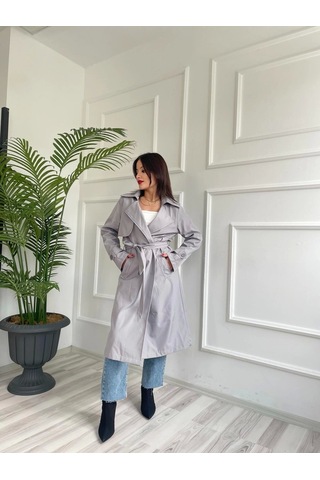 Keymoda Kadın Trençkot Gri Gri