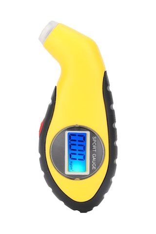 Yaleker Araba Lastik Basınç Ölçer, Led Ekranlı Dijital Tester, 4 Birim Değiştirilebilir, Abs Malzeme, Gece Görünürlüğü İçin Mavi Floresan