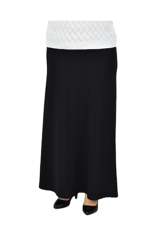 Kadın Kumaş Lastikli Kemer Balık Model Etek Bgl-st04204 Siyah