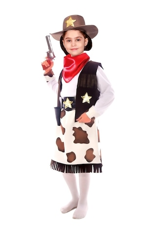 Liyavera Kız Çocuk Kovboy Kostümü Kız Çocuk Kovboy Kıyafeti