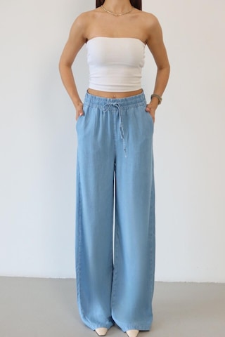 Lacarino 8298 Kadın Palazzo Jean Pantolon Lıght Blue