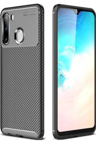 Samsung Uyumlu Galaxy A21 Kılıf Zore Negro Silikon Kapak Siyah