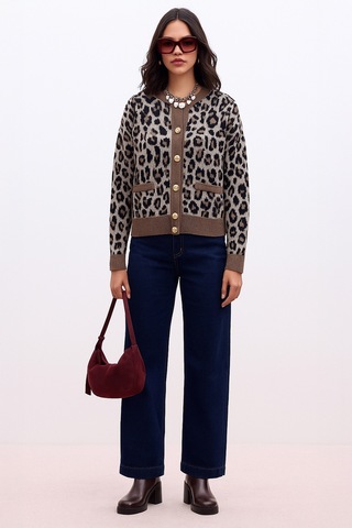 Fashion Friends Bayan Hırka 25k0083k1 Leopar Leopar