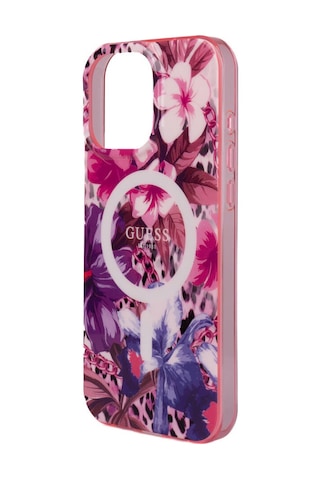 Apple iPhone 16 Pro Max Uyumlu Kılıf Guess Lisanslı Magsafe Özellikli Iml Baskılı Jungle Ring Mor