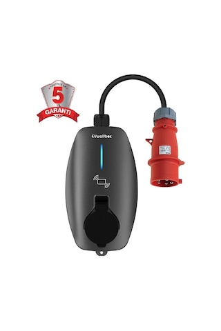 Evwallbox 22kw V3 Türkçe Mobil Uygulama 5 Yıl Garanti Taşınabilir Elektrikli Araç Şarj Cihazı Taşıma Çantası Ve 220v Dönüştürücü Priz