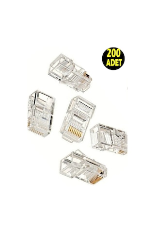 200 Adet Cat5 Cat6 Rj45 8p8c Jack Ethernet Internet Modem Kablosu Soketi Network Uç