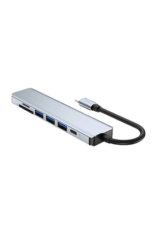 8 Portlu Macbook Uyumlu Çevirici Type C Hub Sd Tf Usb Çoğaltıcı Ethernet Belirtilmemiş