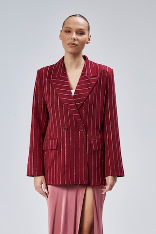 Kadın Taş İşlemeli Regular Vatkalı Blazer Ceket Siyah