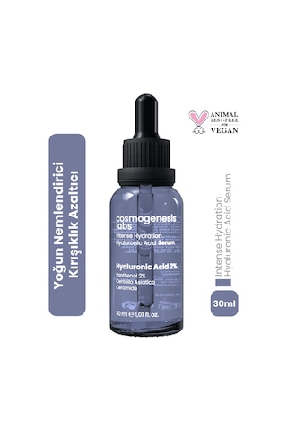 Cosmogenesis Labs Hyaluronik Asit Serum 30ml - Yoğun Nemlendirici Kırışıklık Karşıtı Vegan (%2 Hyaluronik Asit)