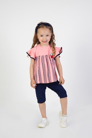 Harika Kids Kız Bebek Kaprili Kısa Kollu Karpuz Kol Bandanalı Yazlık Basic Alt-üst Takım 6-24 Ay 001
