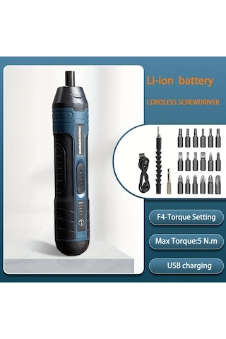 Honeybeeshop 3.6v Lityum Akülü Vidalama Seti Renk Kutusu 2 Parça Set 4 Tork Ayarlı Kablosuz Elektrikli Vidalama Makinesi