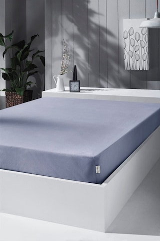 Penye Lastikli Çarşaf, Battal Çift Kişilik ,açık Gri, %100 Pamuk Örme Kumaş, 130 Gr/m² Açık Gri