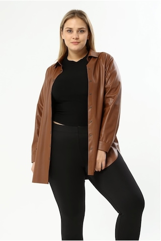 Suni Deri Kuşaklı Gömlek Ceket (523192280)