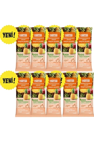 Vegan Meyve Pestili Ananas Elma Ve Armut 14gr X 10 Adet