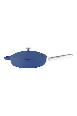 Nutricook Nutri Cook Tek Tava Seramik Kızartma Tavası Çelik Saplı Buharlı Sepet Ve Silikon Spatula Seramik Tava Mavi