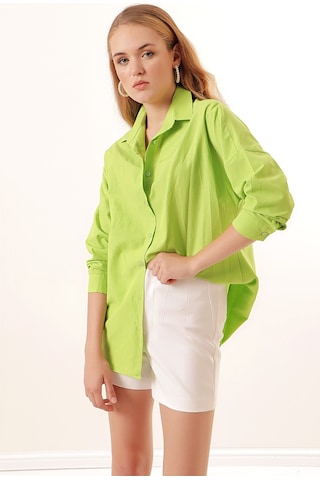 Bigdart 3900 Oversize Uzun Basic Gömlek - Çağla 001
