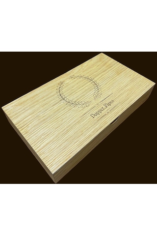 Dapper Gül Kökü Haki Yeşil Mataralı Çakmaklı Pipo Seti 605954-509210