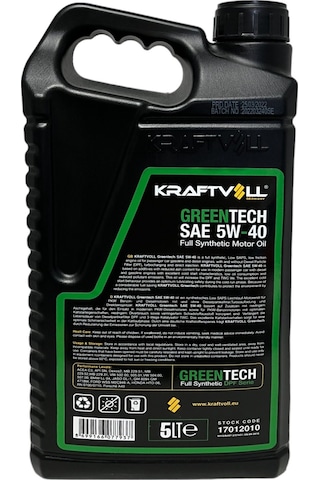 Kraftvoll Germany Green Tech 5W-40 Tam Sentetik Motor Yağı 5 L