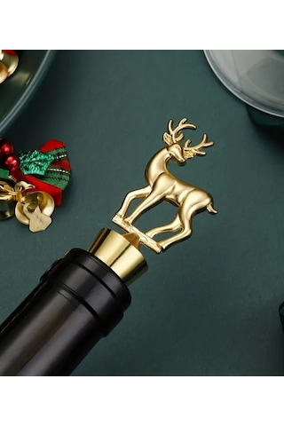 Atay Garage Zarif Altın Kaplama Geyik Şeklinde Şarap Tıpası