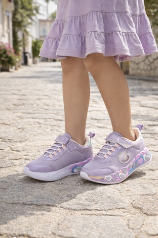 Mini Bonito Kız Çocuk Cırtcırtlı Spor Ayakkabı Kalp Detaylı Lila