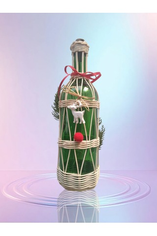 Işıklı Bambu Şişe Geyik Temalı