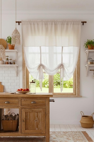 Cotton Maison Potlu Tül Perde Retro 120x200, 120 X 200, 4464, Krem Diğer