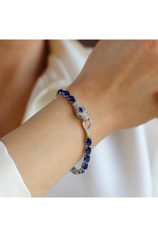 Sky Red Colleciton Serpent Safir Creatif Gümüş Bileklik Gümüş